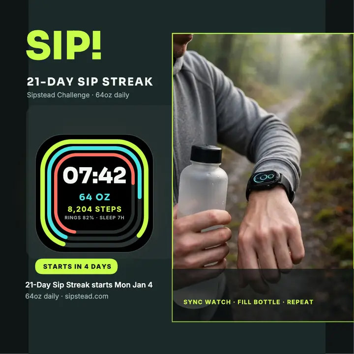 Sipstead 21-day sip streak watch post template