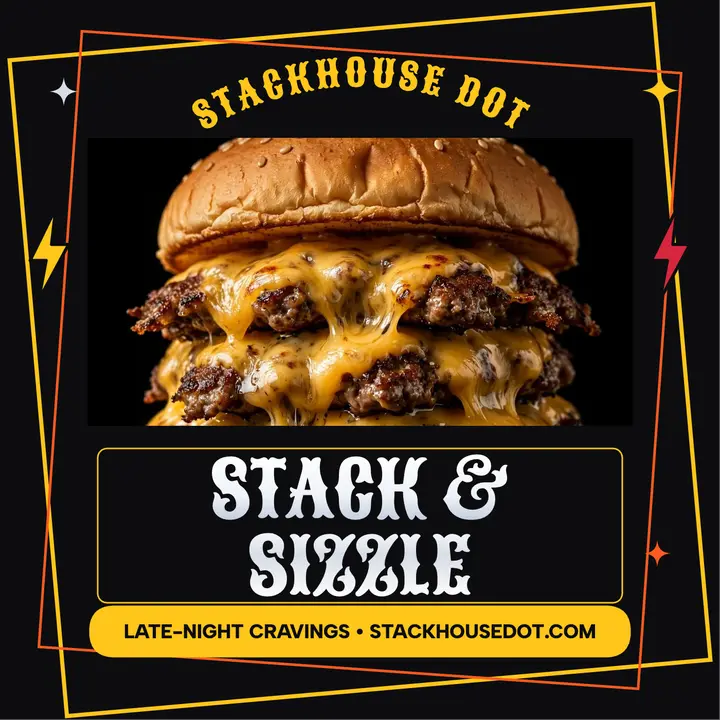 Stack and Sizzle bootleg burger cover template