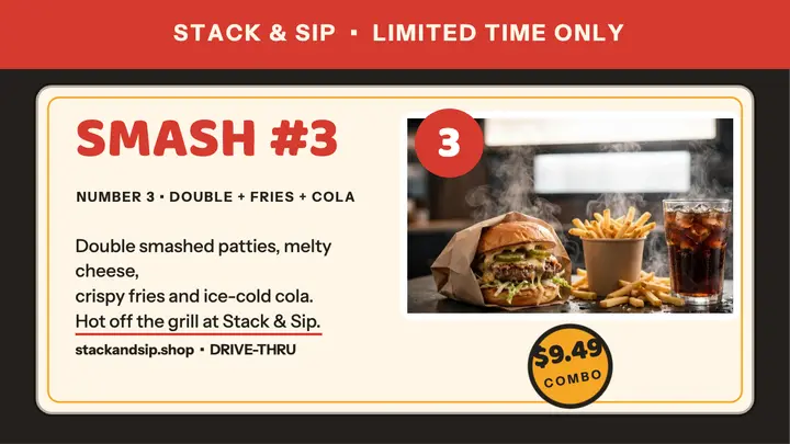 Stack and Sip smash combo thumbnail template