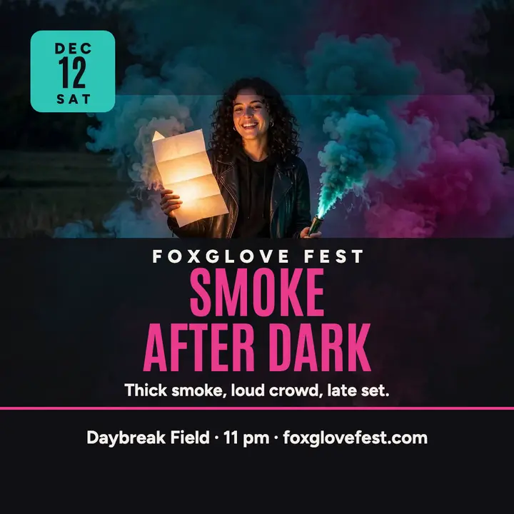 Foxglove Fest afterparty smoke post template
