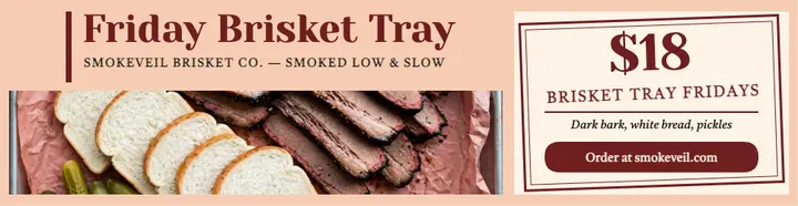 Smokeveil brisket tray billboard ad template