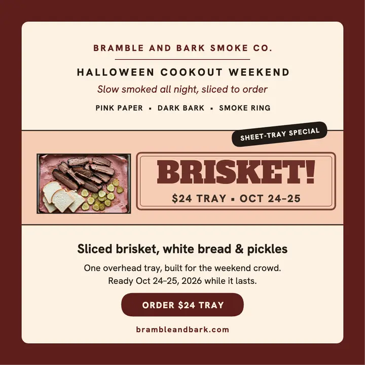 Bramble and Bark brisket tray cookout post template