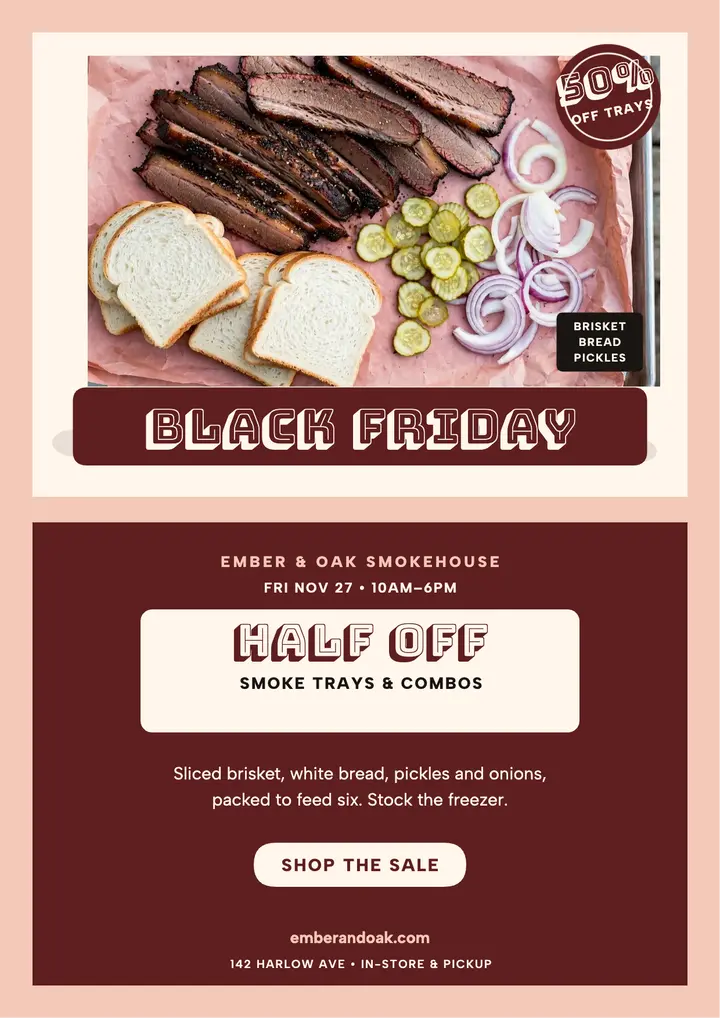 Ember and Oak Black Friday sale flyer template