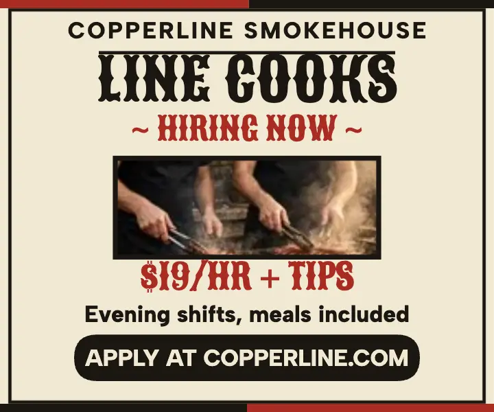 Copperline line cooks wanted ad: smokehouse hiring ad template