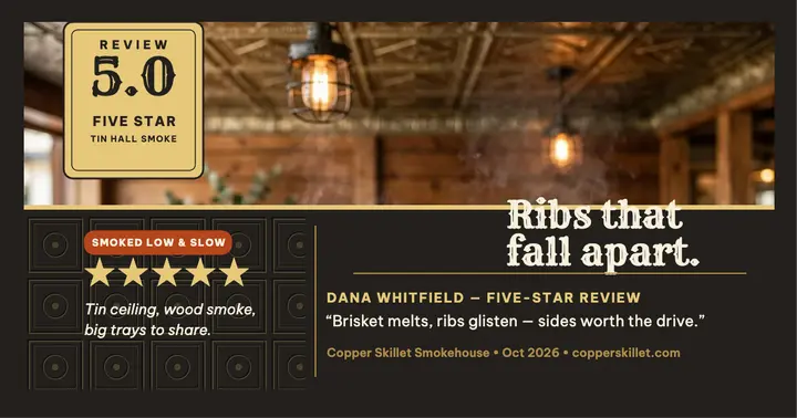Copper Skillet barbecue review spotlight template