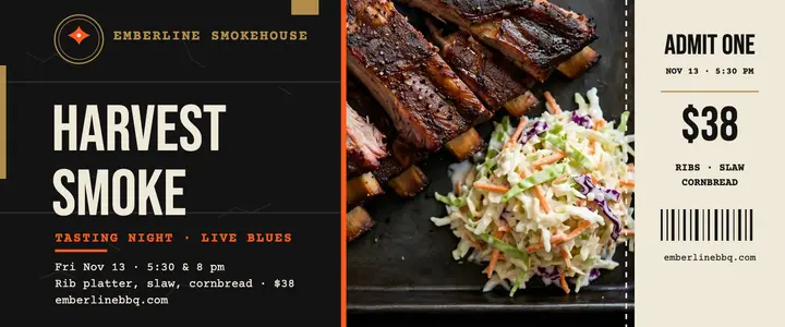 Emberline harvest smoke night ticket template