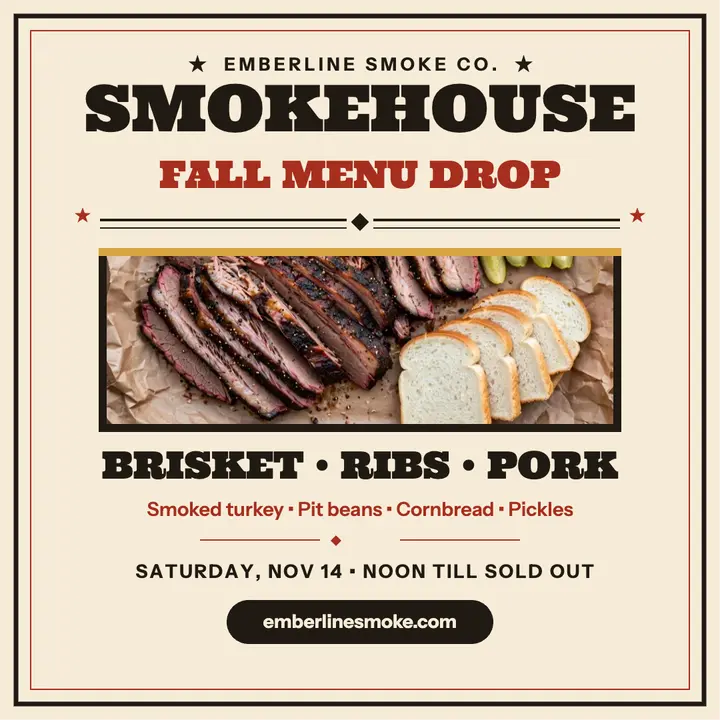 Emberline Smoke fall menu broadside template