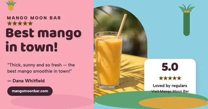 Mango Moon smoothie review post template