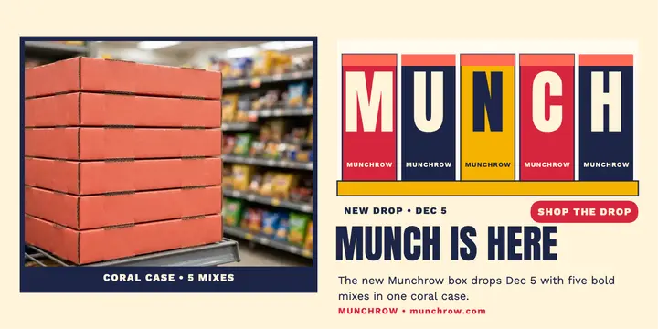 Munchrow snack box drop shelf post template