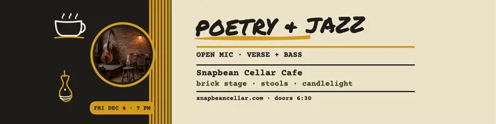 Snapbean poetry and jazz open mic banner template