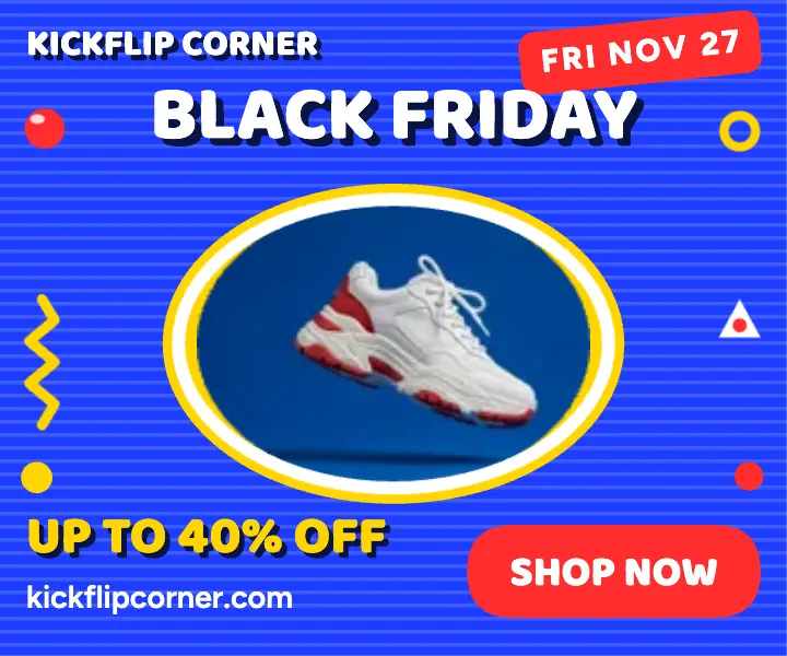 Kickflip Corner Black Friday sneaker ad template