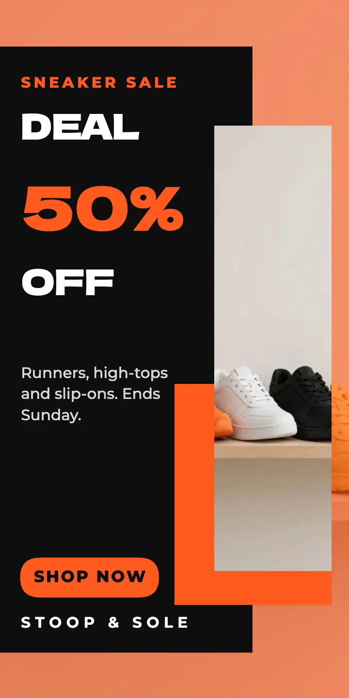 Sneaker deal half-page ad template