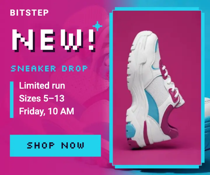 Sneaker drop pixel ad template