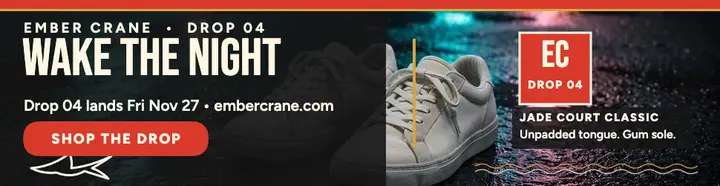 Ember Crane sneaker drop wave billboard template