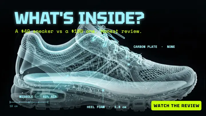 Sneaker teardown X-ray review thumbnail template