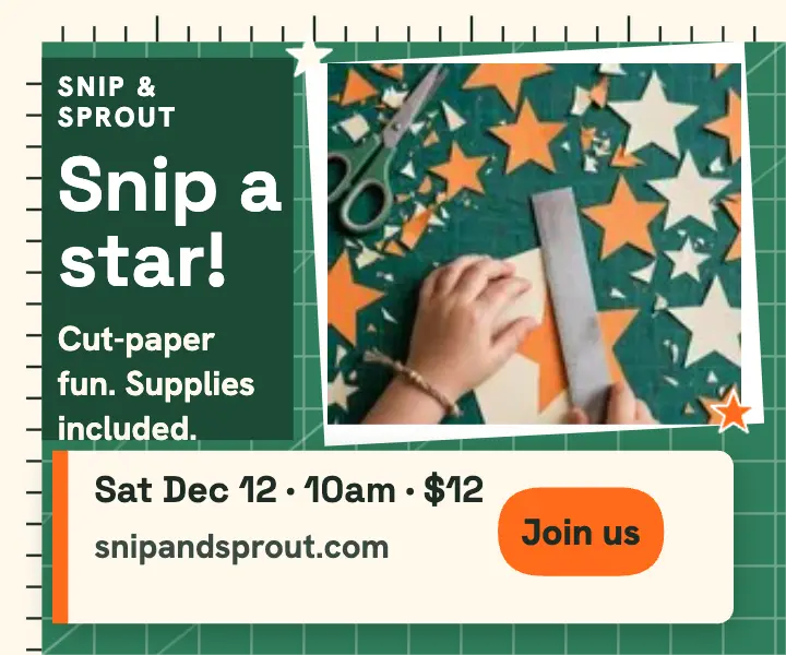 Snip and Sprout craft Saturday ad template