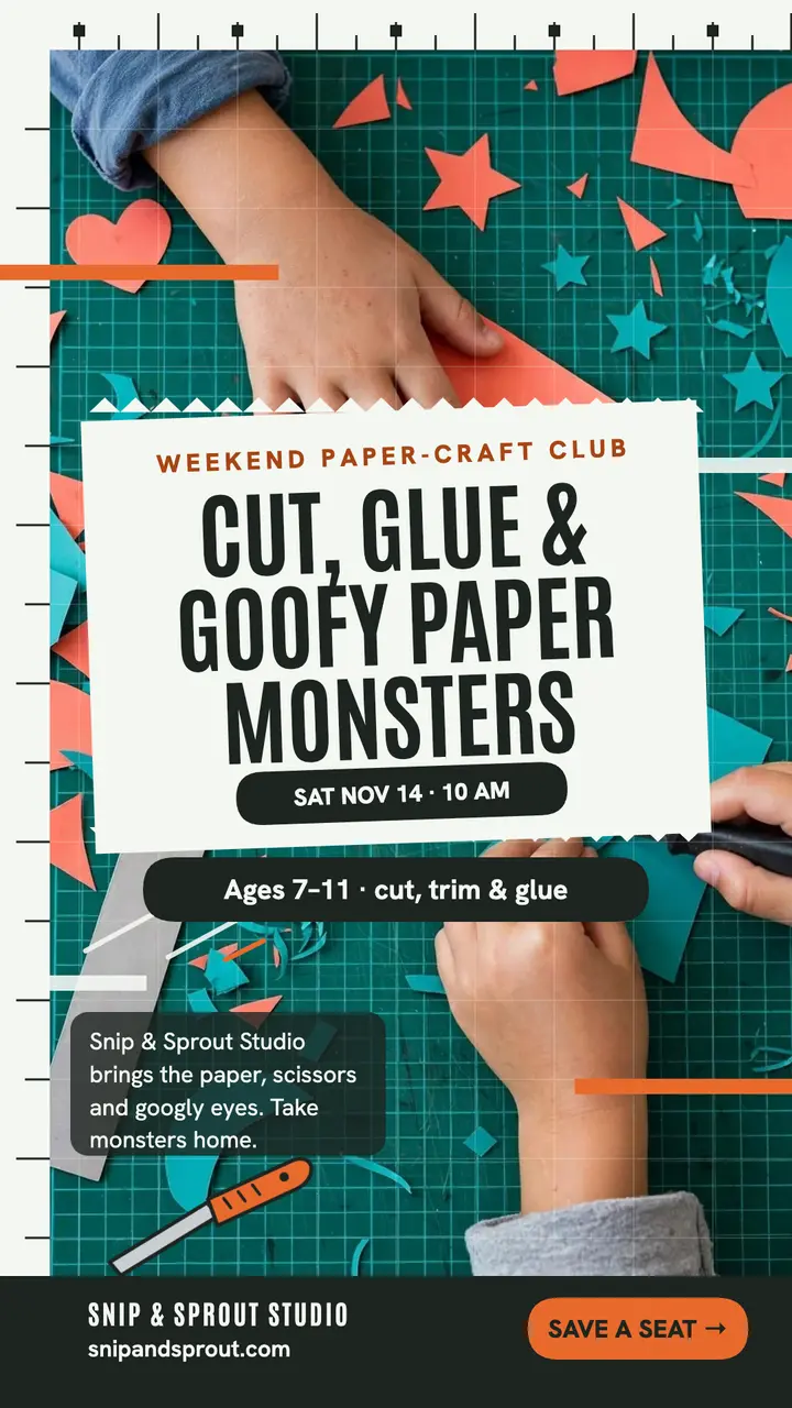 Snip and Sprout paper monster club story template