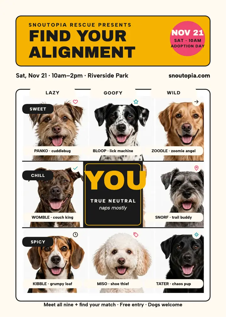 Snoutopia alignment adoption invitation template