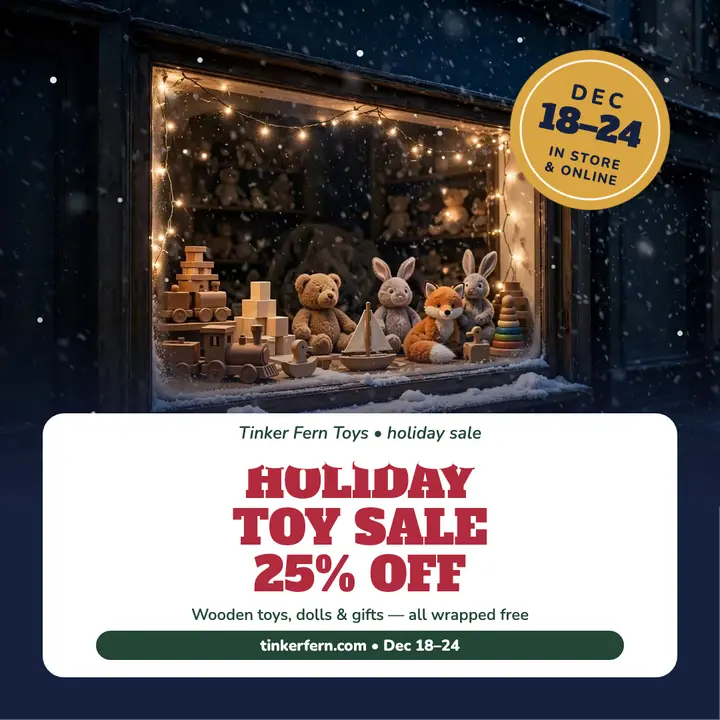 Tinker Fern Toys snowy sale post template