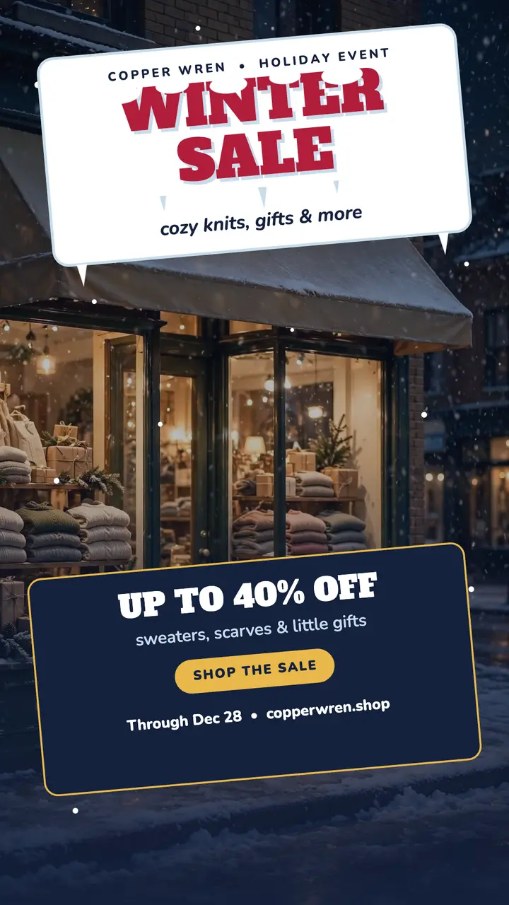 Copper Wren winter sale story template