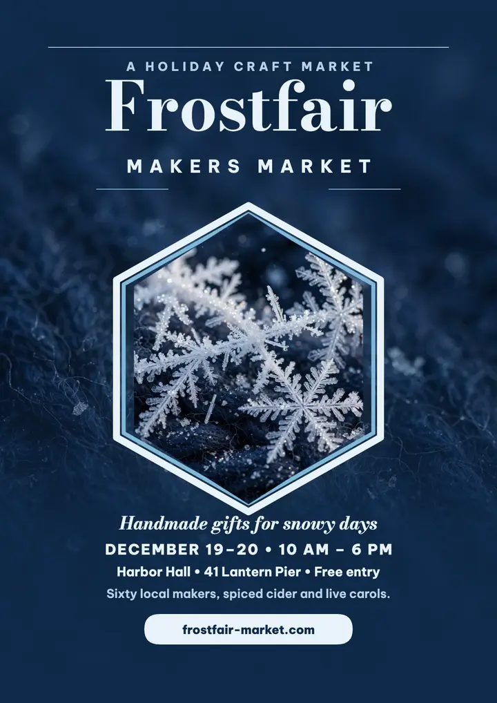 Frostfair holiday market flyer: holiday market flyer template