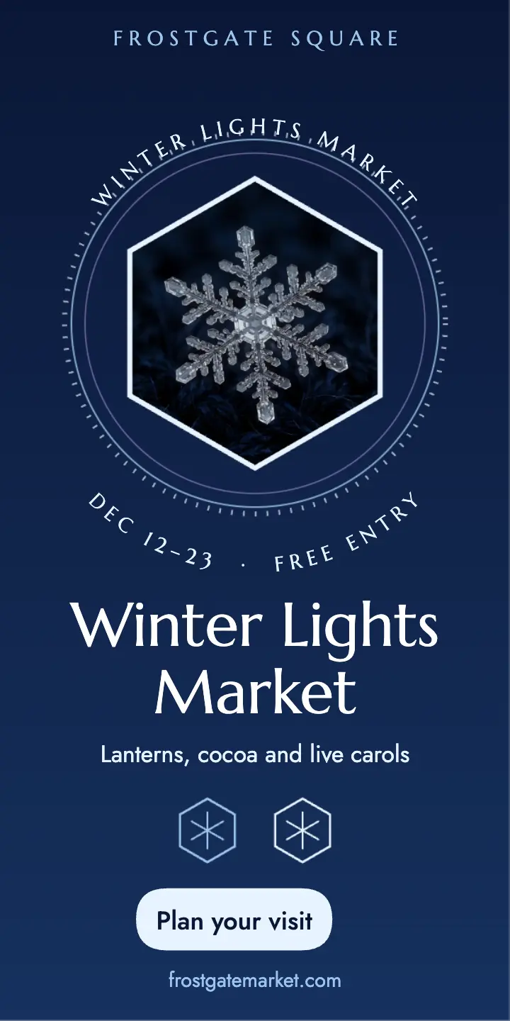 Frostgate Winter Lights Market ad template