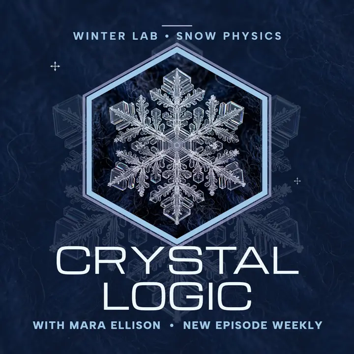 Crystal Logic winter science podcast cover: science podcast cover template