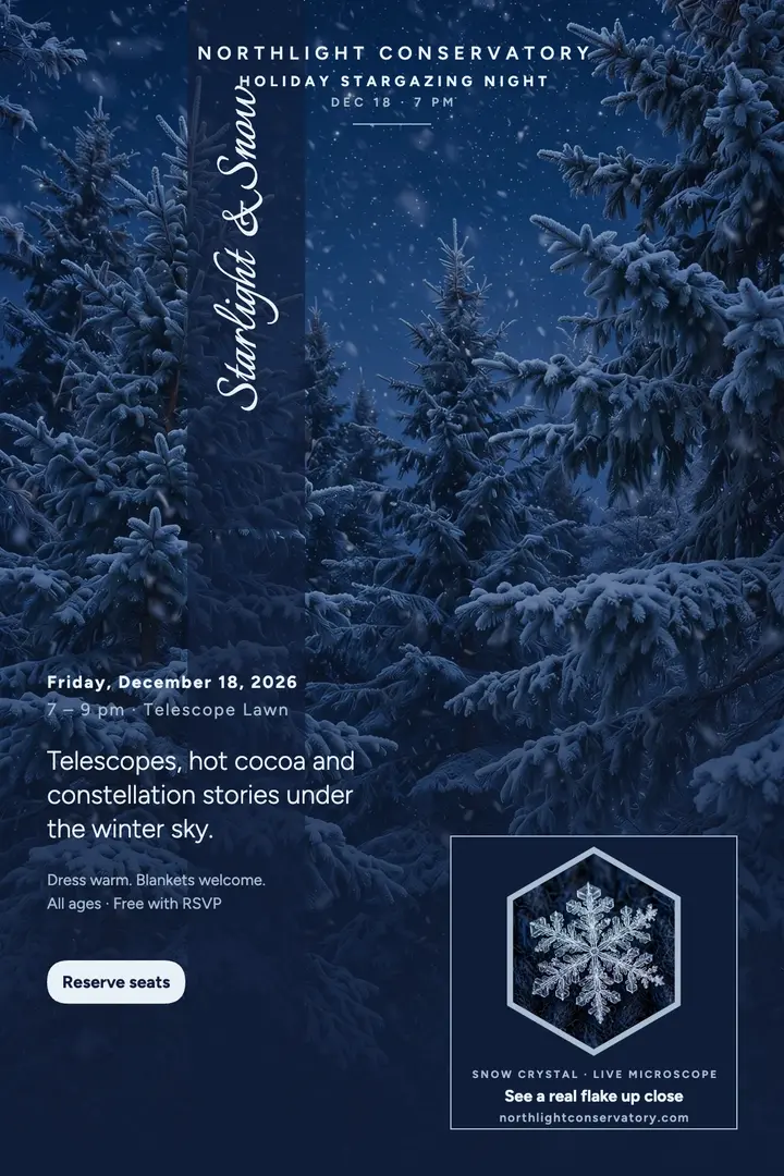 Starlight and Snow night poster, Northlight template