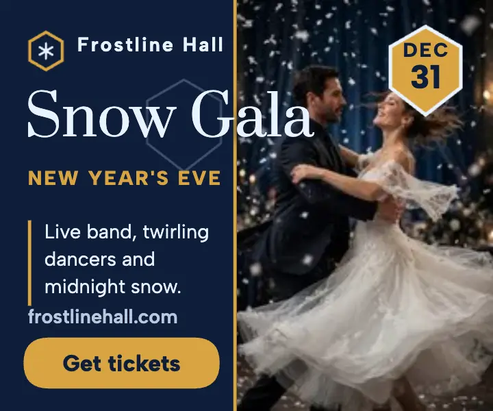 Frostline Snow Gala tickets ad template