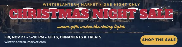 Winterlantern night market sale billboard template