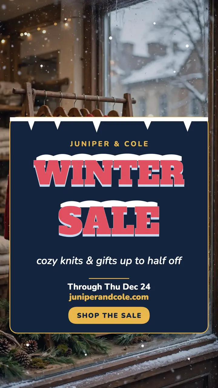 Juniper and Cole winter sale story template