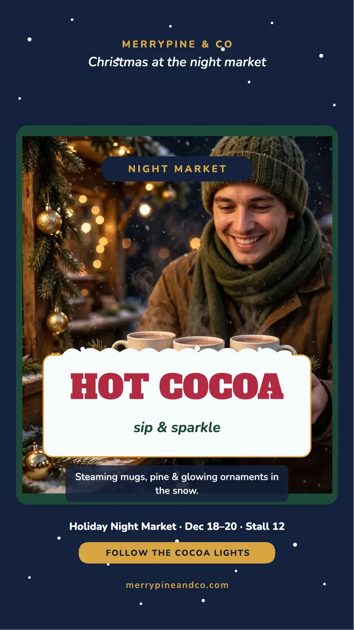 Merrypine cocoa night market story template