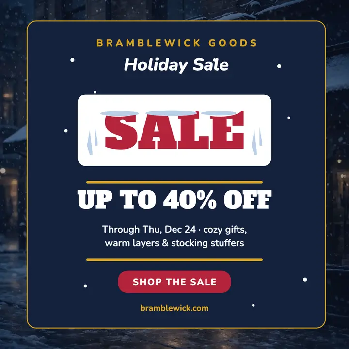 Bramblewick Goods holiday sale snow post template