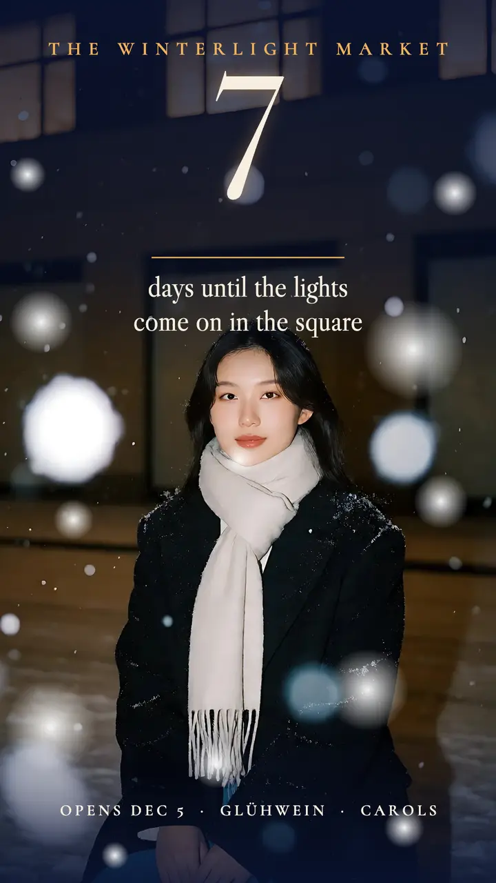 Winterlight Market countdown story: holiday market story template