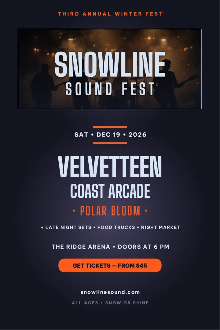 Snowline Sound Fest winter lineup poster template