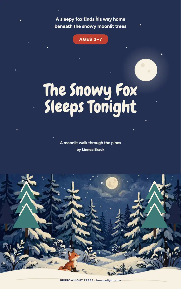 Snowy fox bedtime ebook cover template
