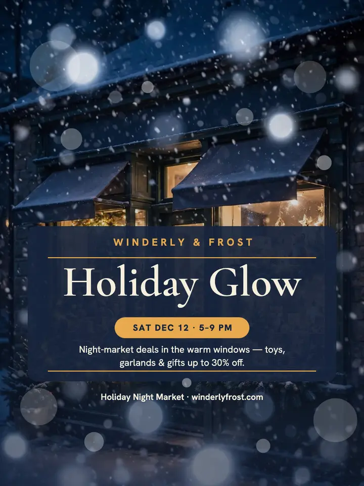 Winderly and Frost snowy night sale portrait template