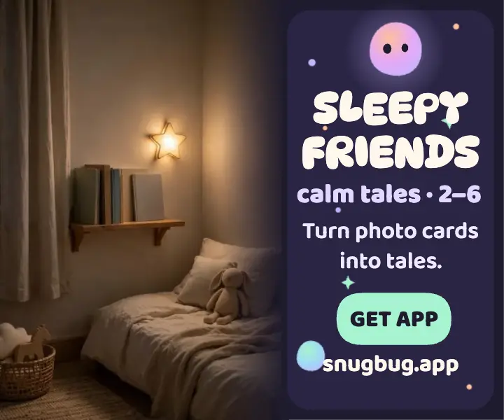 Snugbug sleepy friends bedtime ad template