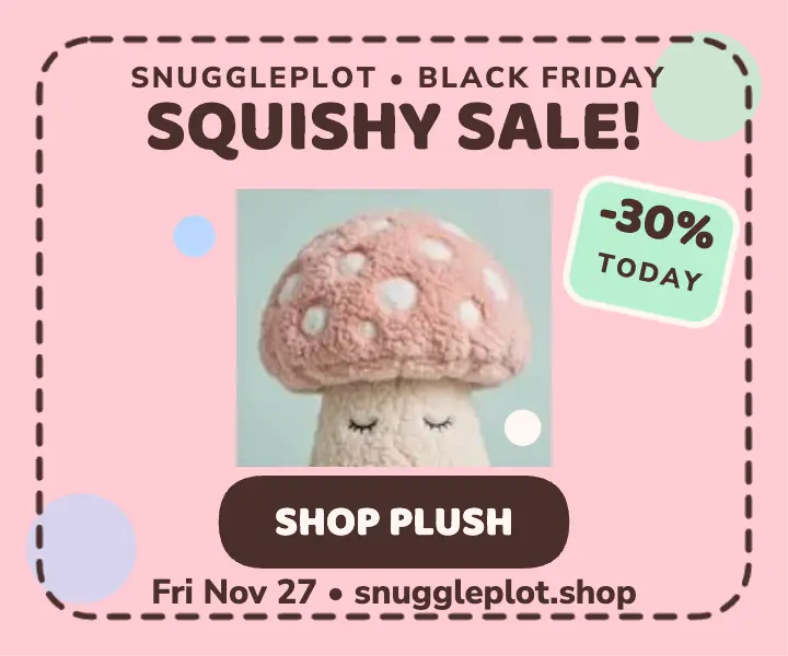Snuggleplot Black Friday plush sale ad template