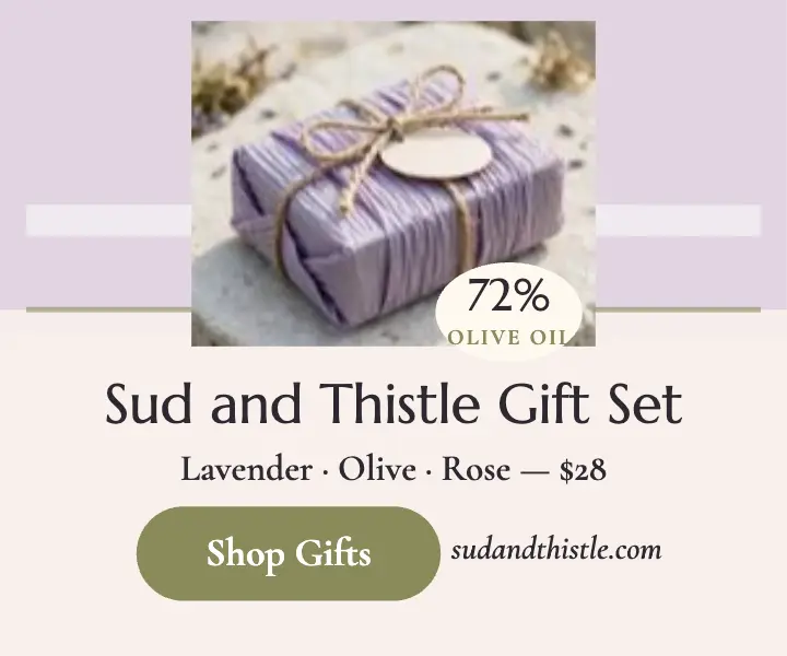 Sud and Thistle soap gift set ad template