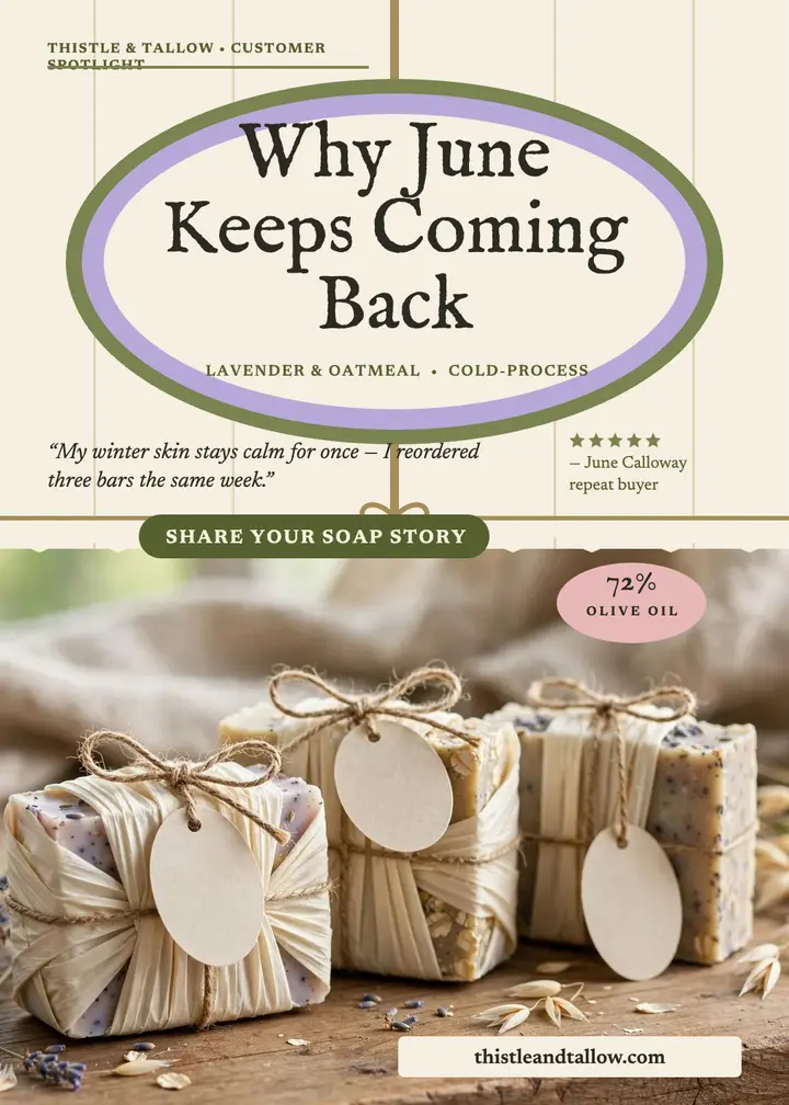 Thistle and Tallow soap spotlight invite template