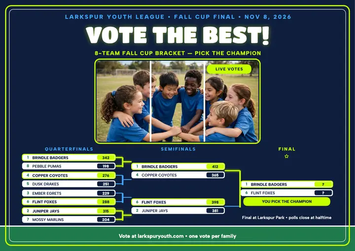 Fall Cup vote-the-best bracket certificate template