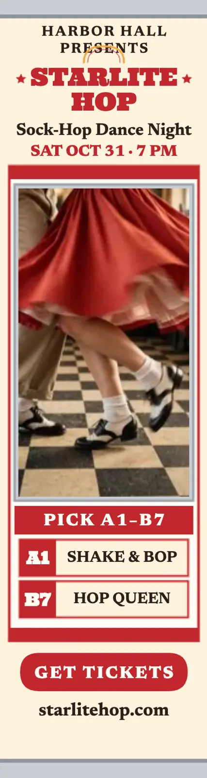 Starlite Hop sock hop jukebox ad template