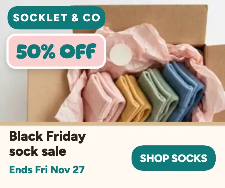 Socklet and Co Black Friday sock box ad template