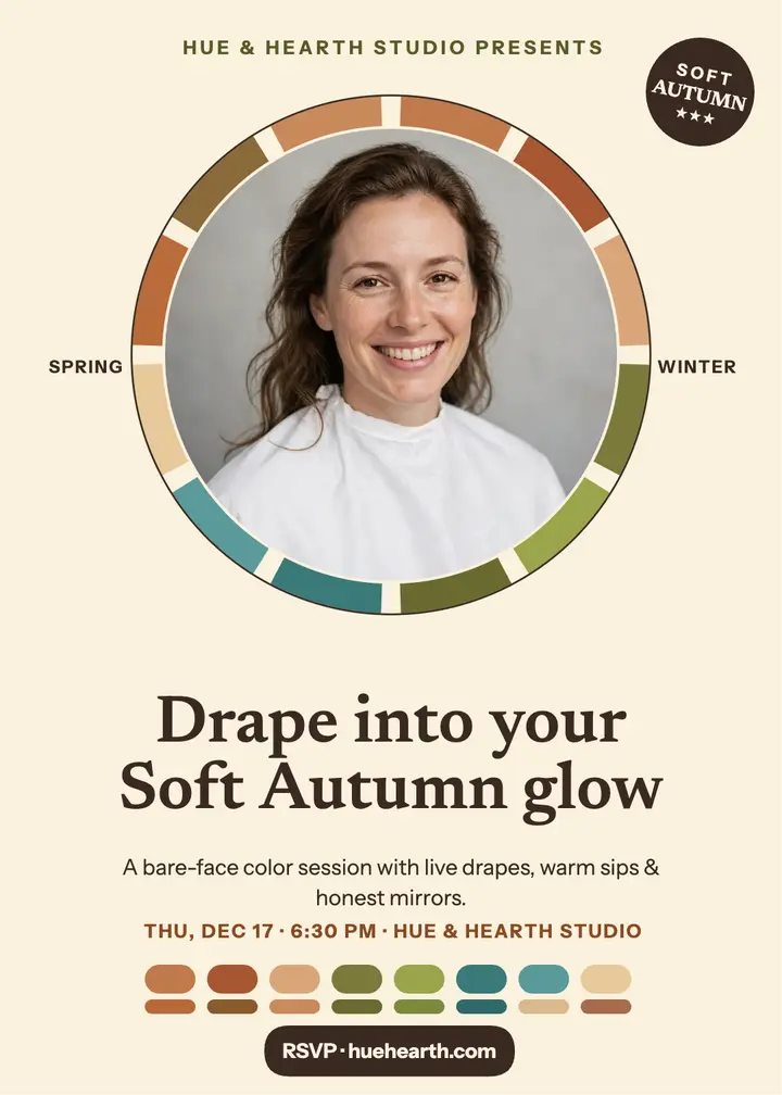 Soft Autumn drape evening invitation template