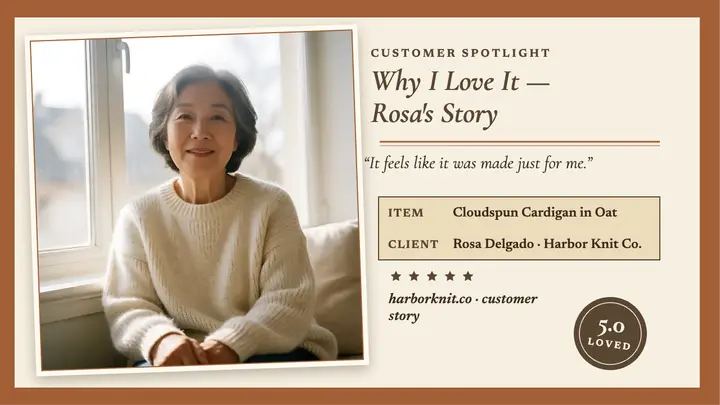 Rosa spotlight knit review thumbnail template