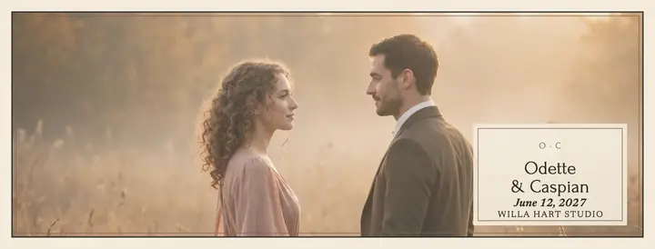 Odette and Caspian soft focus cover template