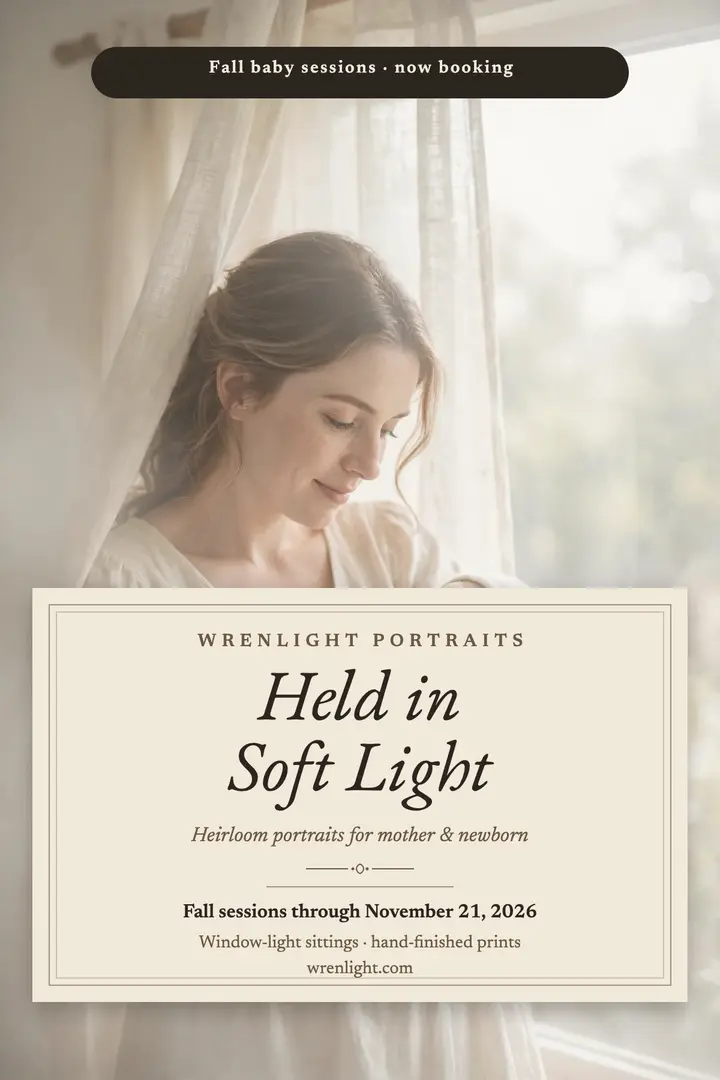 Wrenlight heirloom baby portrait poster template