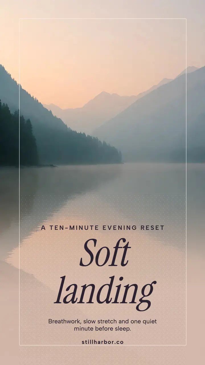 Soft landing evening reset: evening wind-down wellness story template