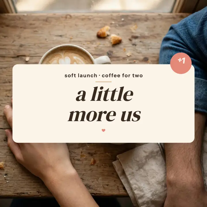 Coffee for two soft launch: soft launch engagement post template
